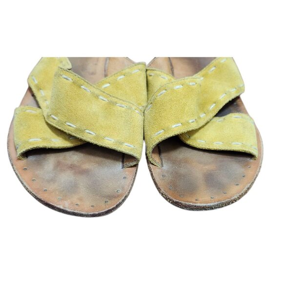 Frye Avery Pickstitch Women’s Suede Leather Crossover Strap Slide Sandal… - Picture 5 of 9